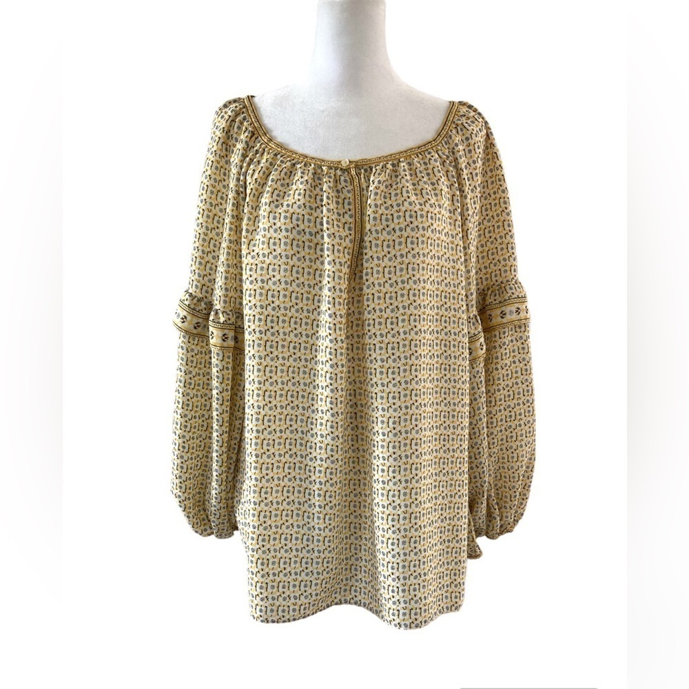 Max Studio XL blouse yellow black